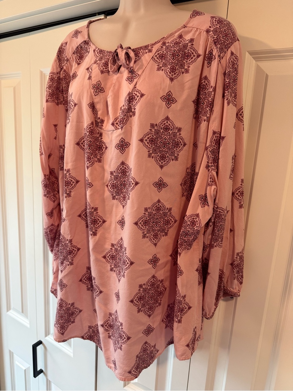 Evri pink purple paisley blouse top shirt 2X